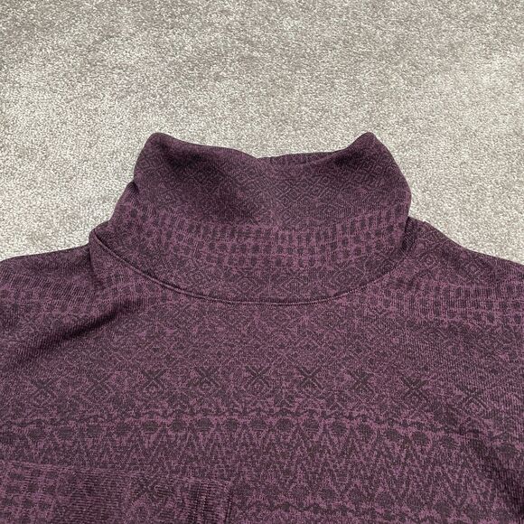 Columbia Pullover Sweater Season Women Medium Purple Geometric Turtleneck Casual - Picture 10 of 11